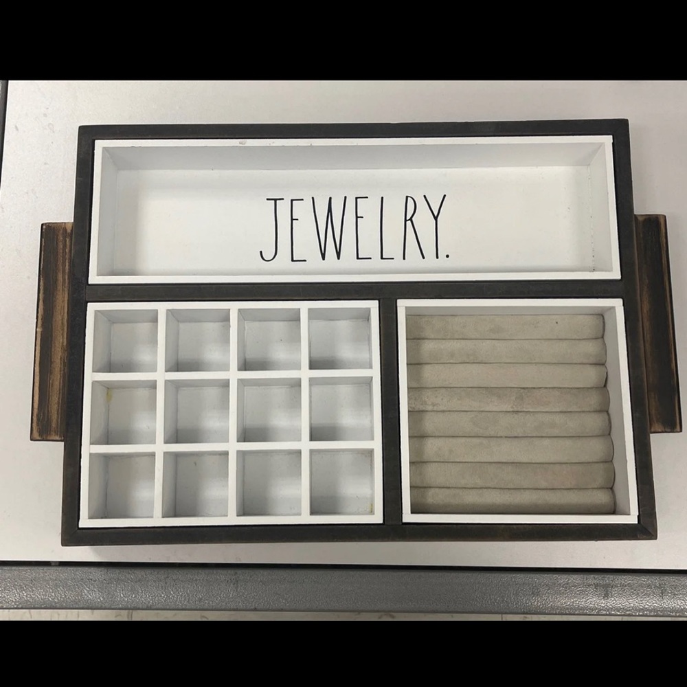 Rae Dunn wood jewelry tray